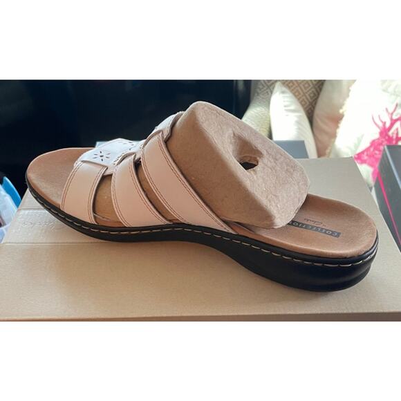 Clarks "Leisa" Slide Sandals - Spring White - Size 12N (Narrow), New in Box - Picture 1 of 4